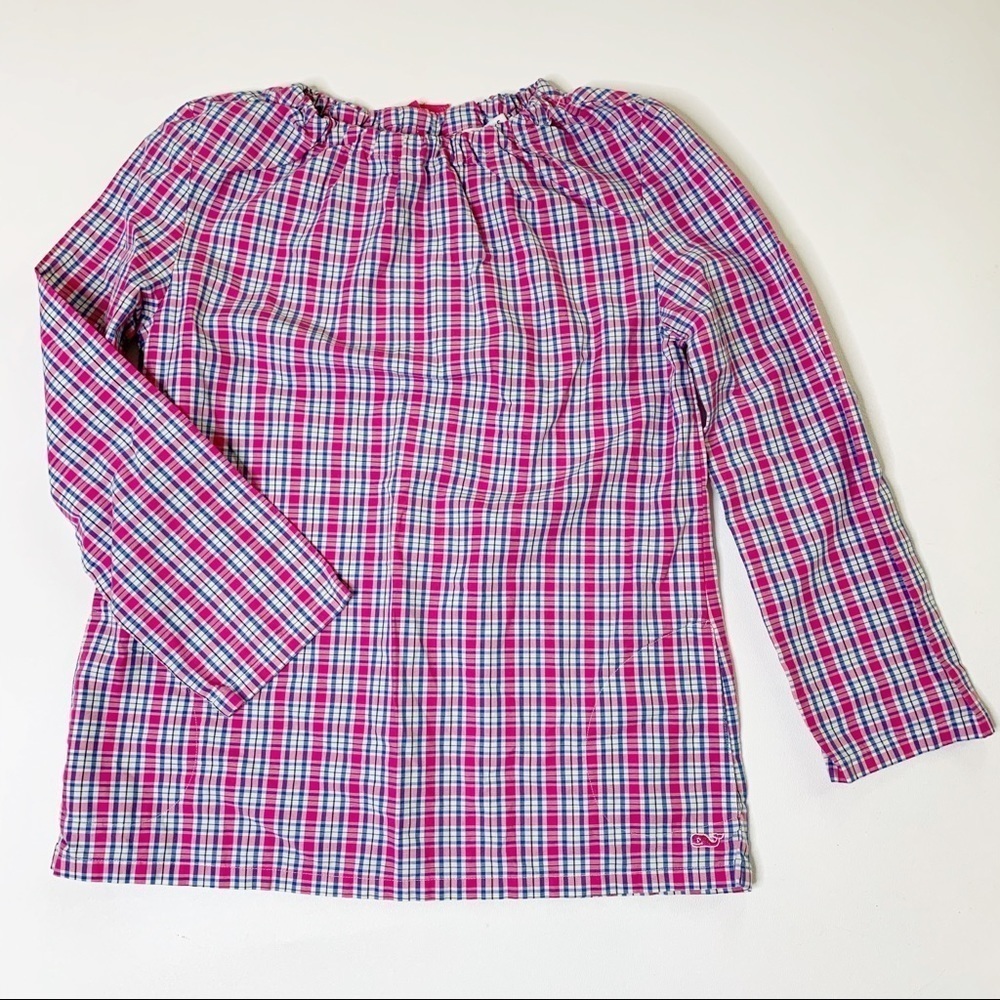 Vineyard Vines Girls Cape Plaid  Popover top 7/8